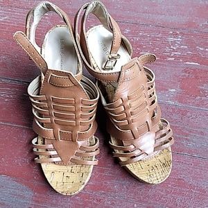 BCBG Generation leather wedge sandals